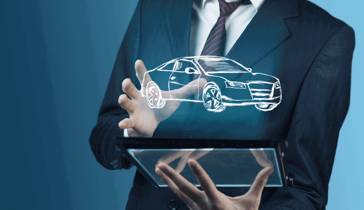 A professional insurance consultant showing a comparison chart on a digital tablet to a happy car owner